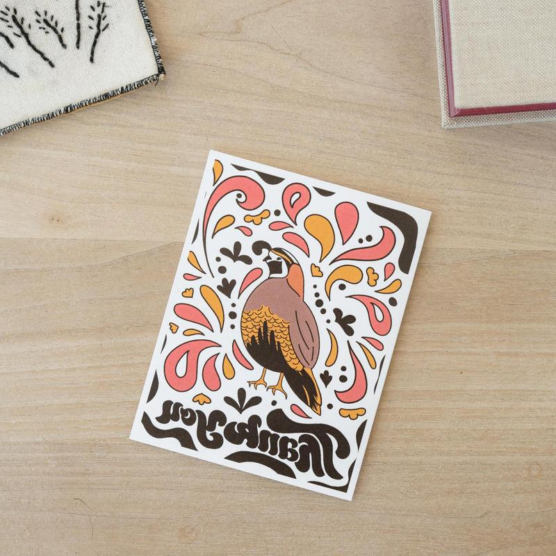 Quail of California Thank You Note Card