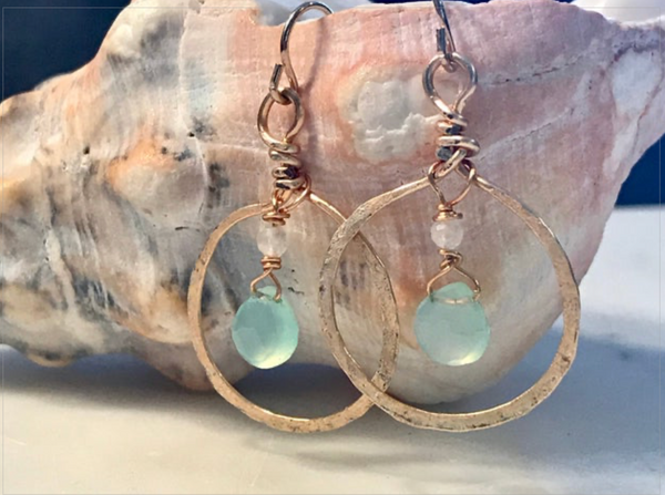 Beach Girl Chalcedony Earrings