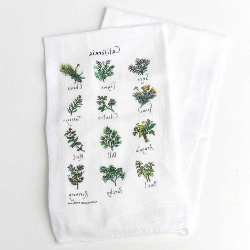 California Herbs Flour Sack Towel