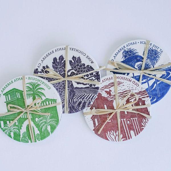 Santa Barbara Letterpress Coaster Set