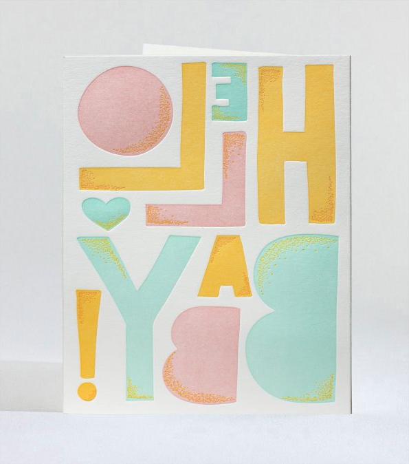 Hello Baby Letterpress Card