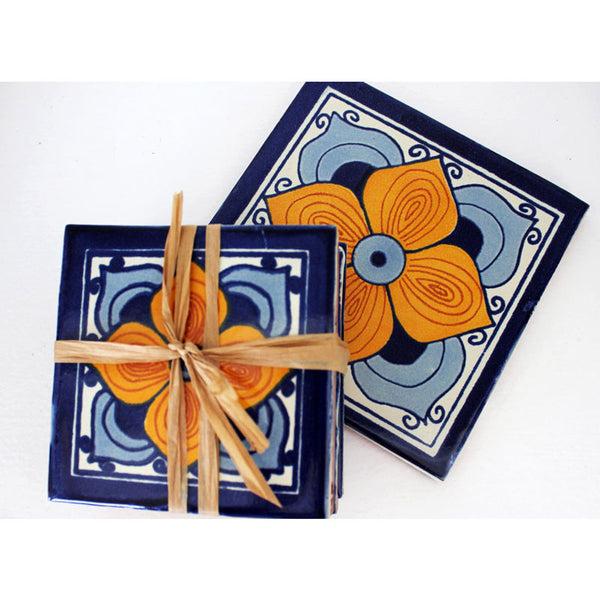 Mari Ceramic Tile Coasters Coasters & Trivets - Spanish Style Coasters & Trivets, The Santa Barbara Company - 1